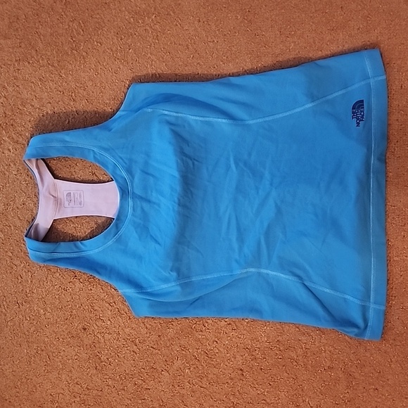 The North Face Women's Size Large Blue Vapor Wicking Tank Top with Built-in Bra - Picture 1 of 13